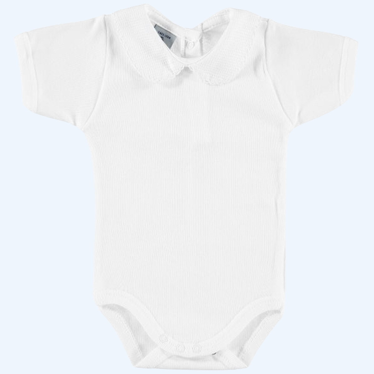 BODY MANGA CORTA CUELLO PIQUÉ BLANCO / GRIS