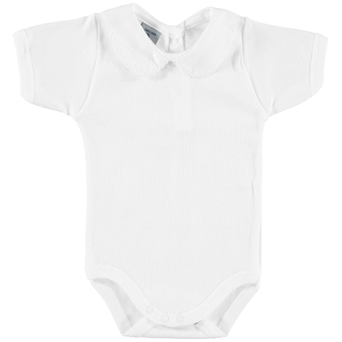 BODY MANGA CORTA CUELLO PIQUÉ BLANCO