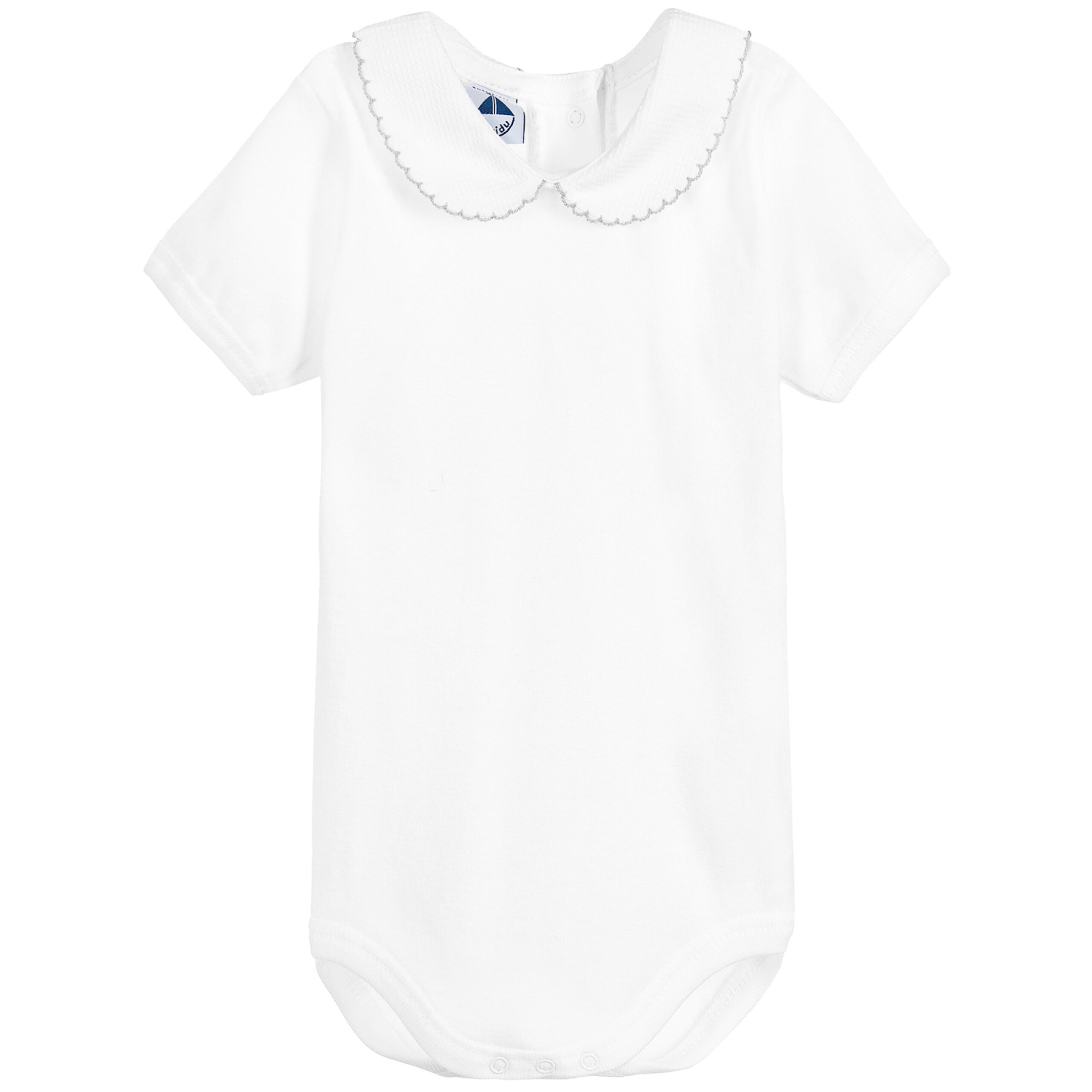 BODY MANGA CORTA CUELLO PIQUÉ BLANCO / GRIS