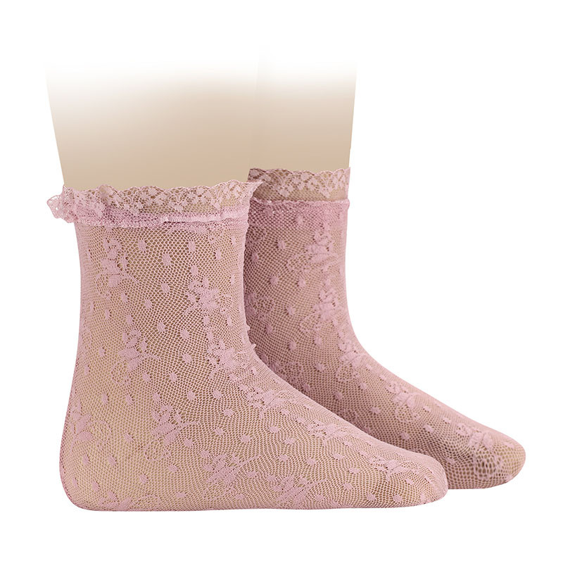 CALCETINES CEREMONIA BLONDA CORTOS 526 ROSA PALO