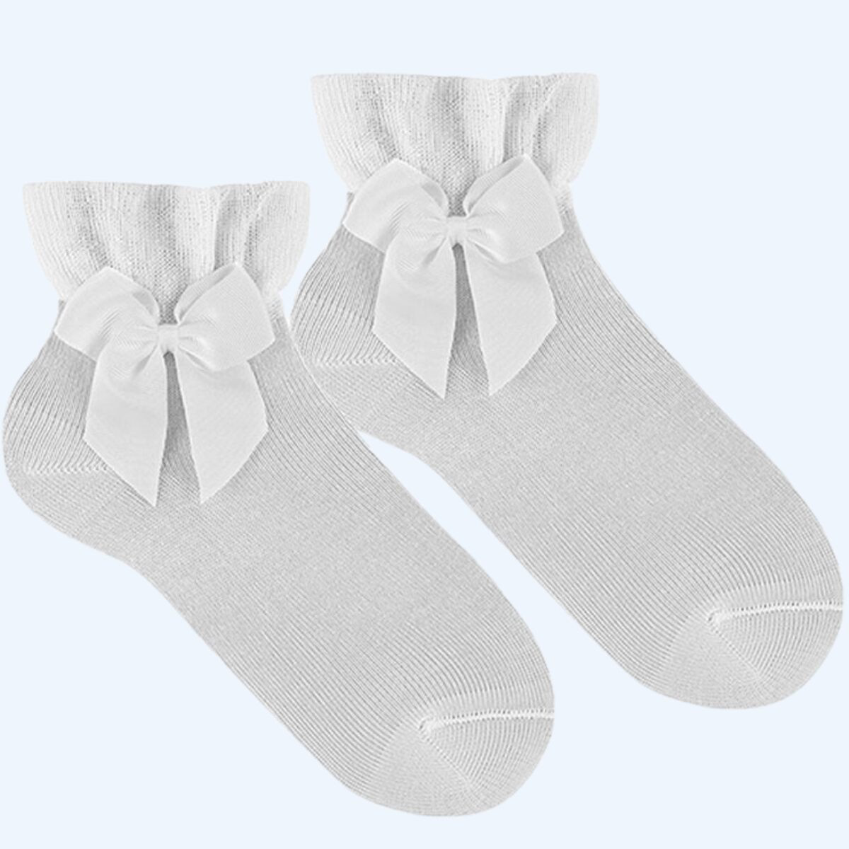CALCETINES CEREMONIA TOBILLEROS CON LAZO GROSGRAIN 200 BLANCO