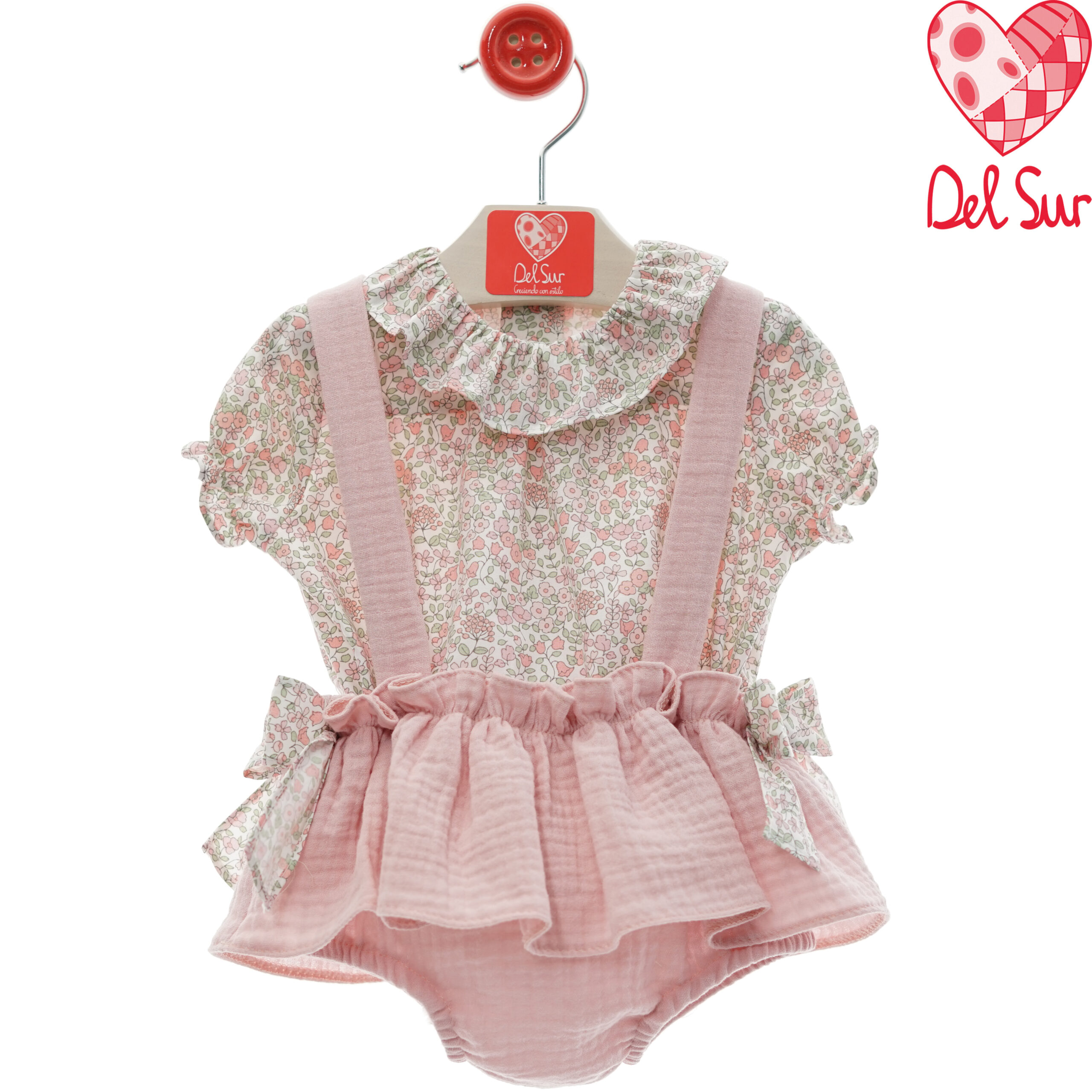 CONJUNTO BEBE RANITA ART.1833 "Familia MALTA" ROSA EMPOLVADO