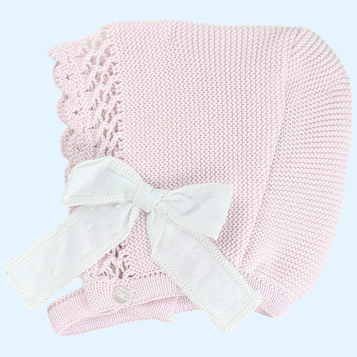 CONJUNTO VESTIDO Y CUBREPAÑAL EN PUNTO CON CAPOTA JUNO