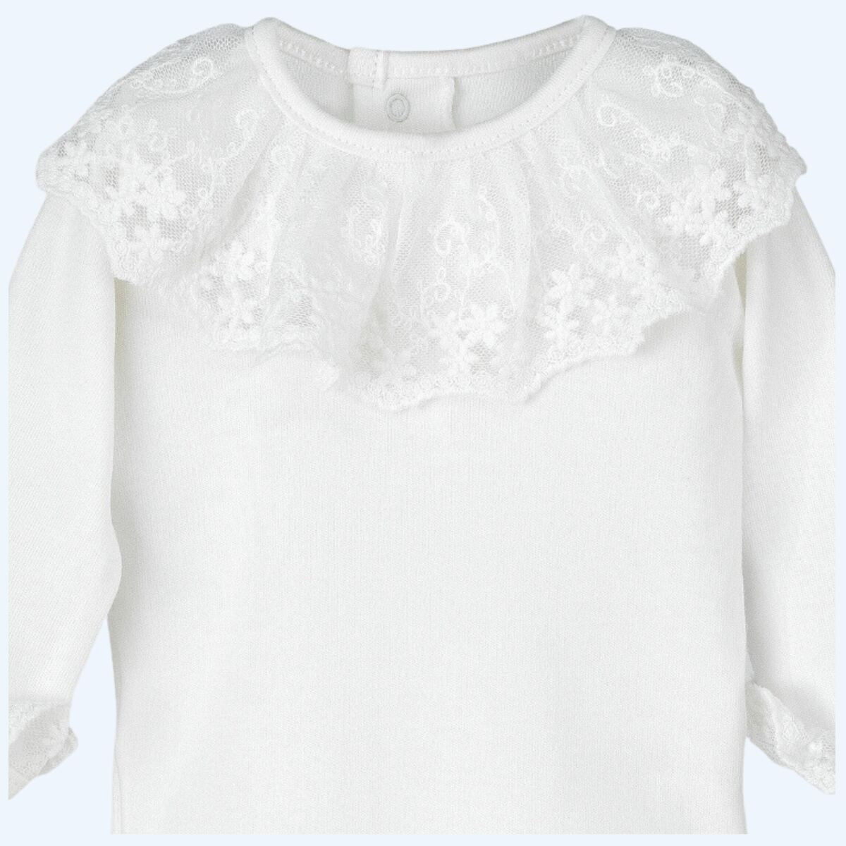 BODY MANGA LARGA CUELLO PUNTILLA BLANCO
