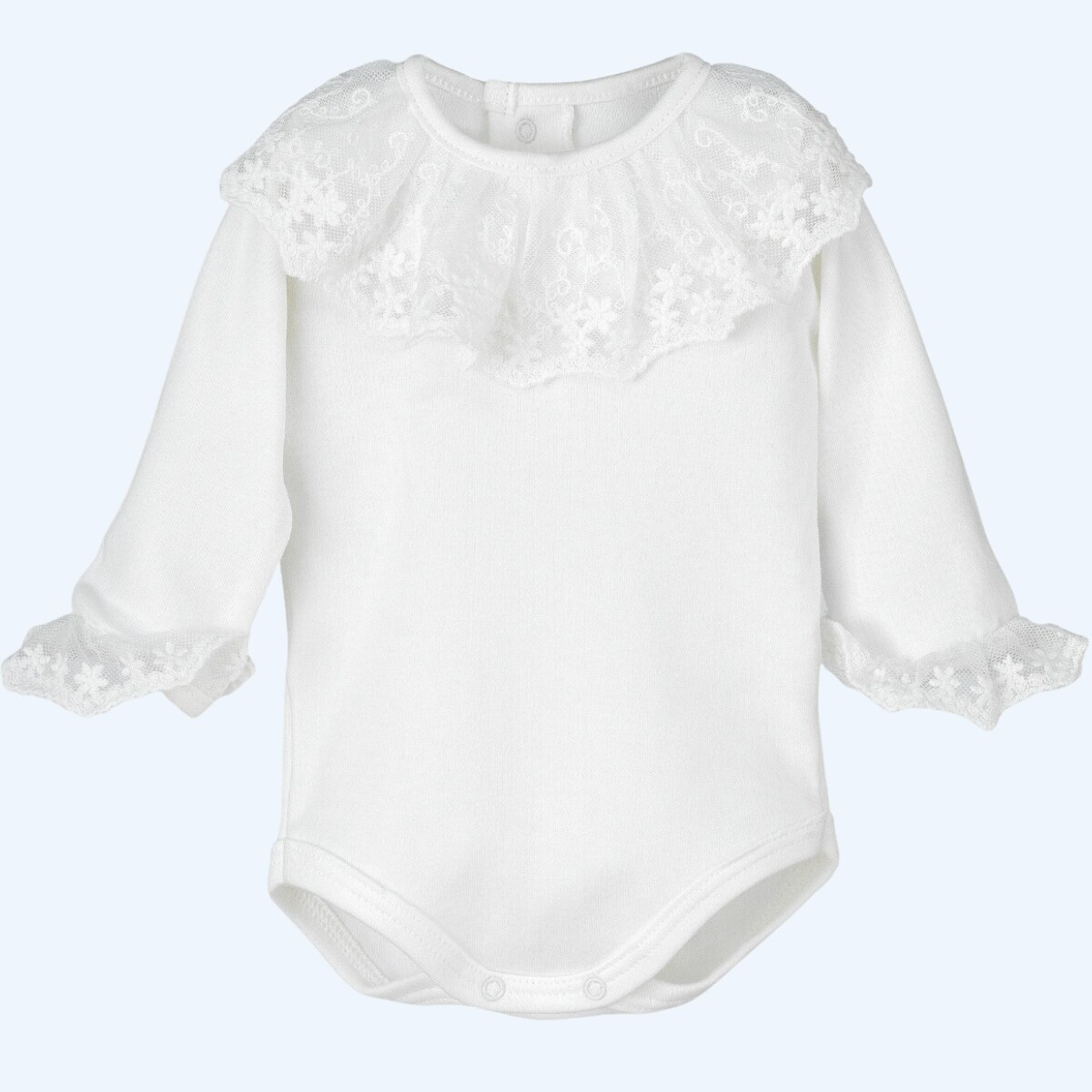 BODY MANGA LARGA CUELLO PUNTILLA BLANCO