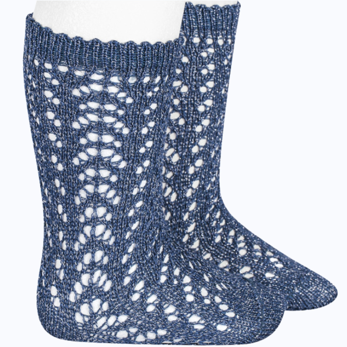 CALCETINES ALTOS CALADOS DE HILOS BRILLANTES