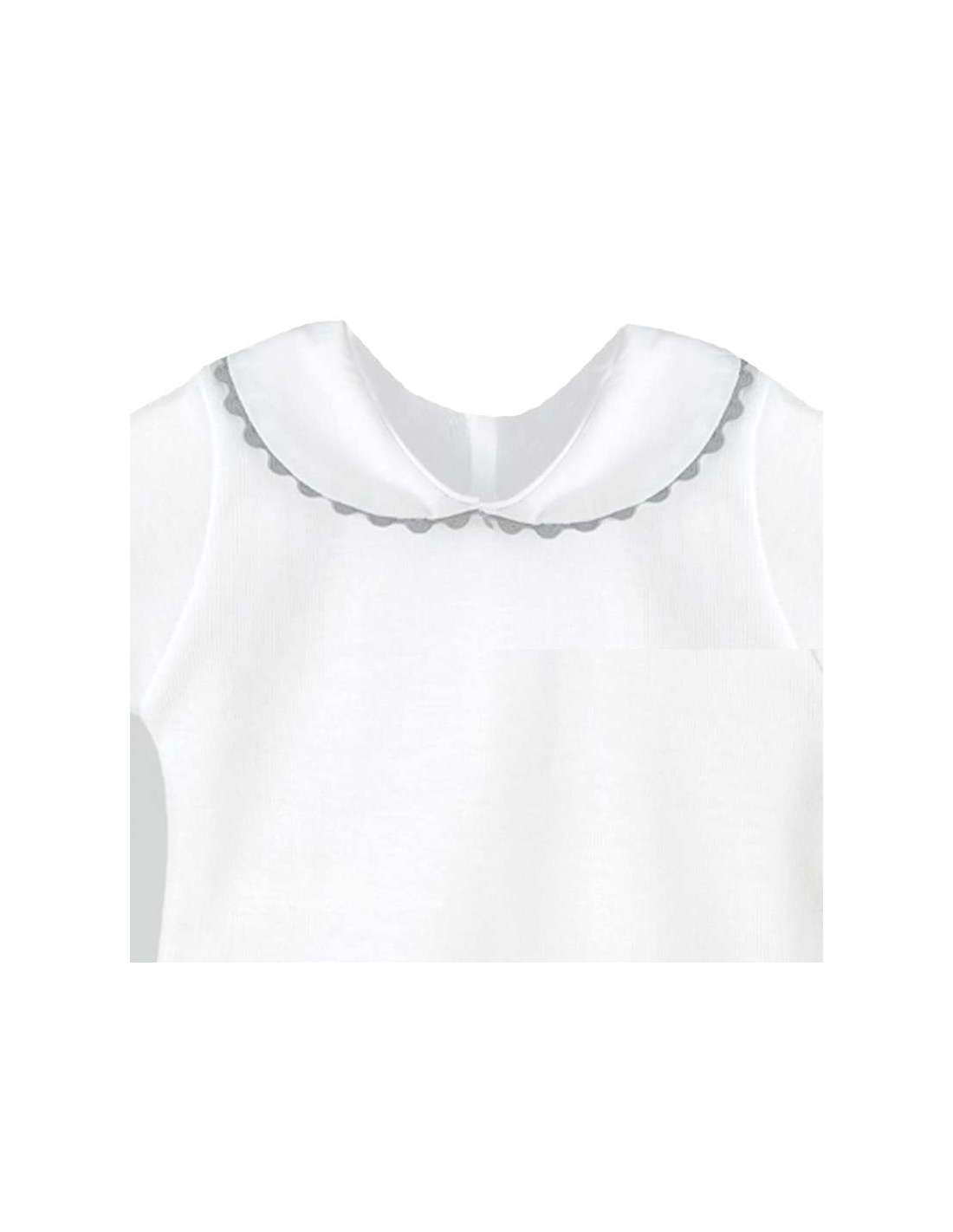 BODY CUELLO PICONELA MANGA CORTA BLANCO / GRIS