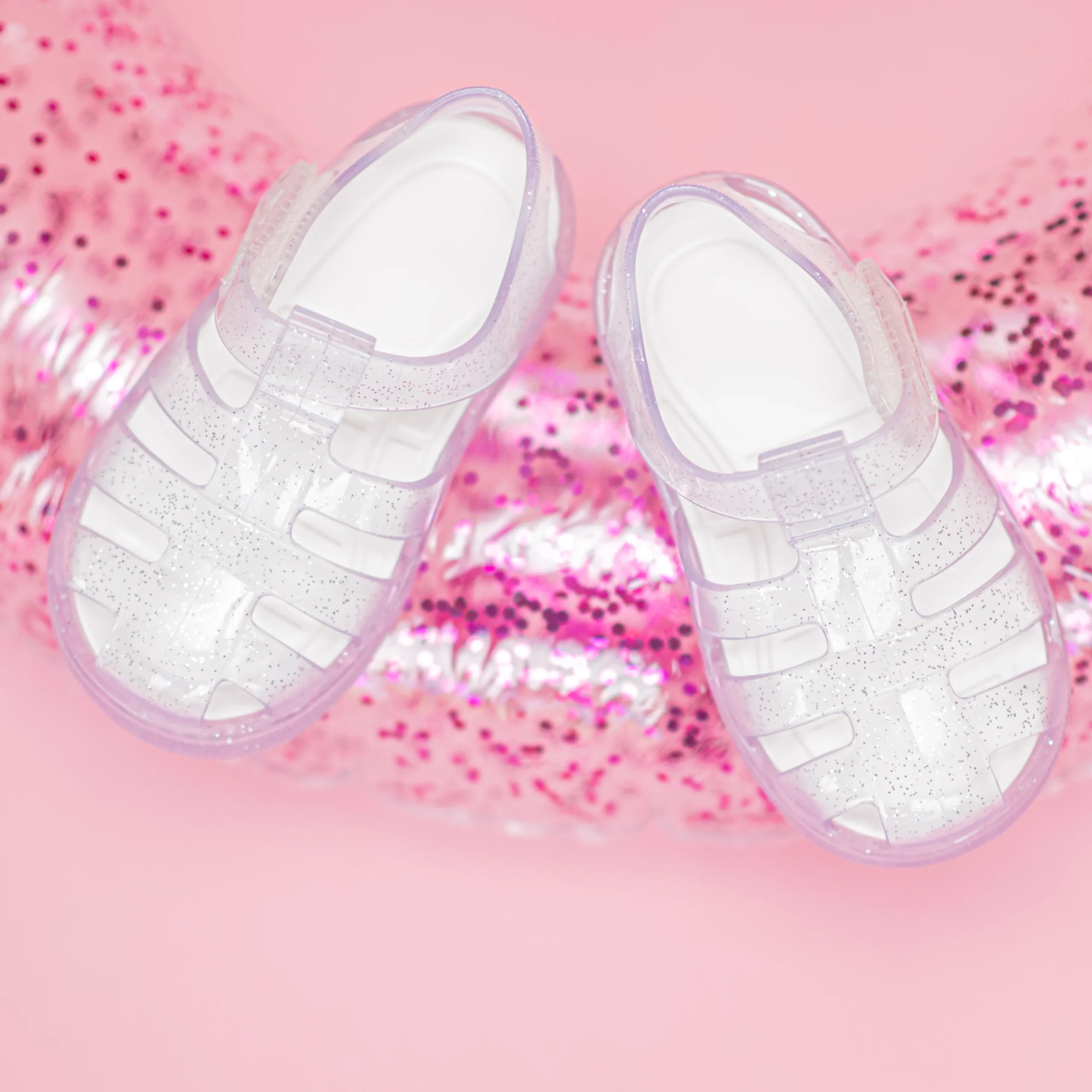 SANDALIAS STAR GLITTER TRANSPARENTE