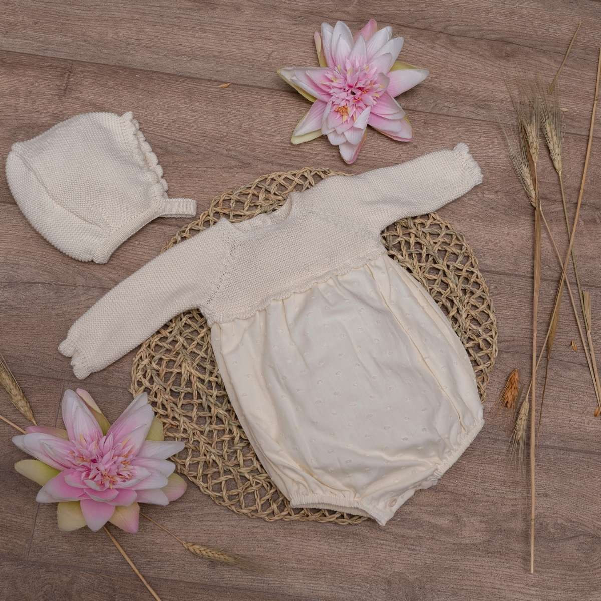 PELELE Y CAPOTA CRUDO AZALEA