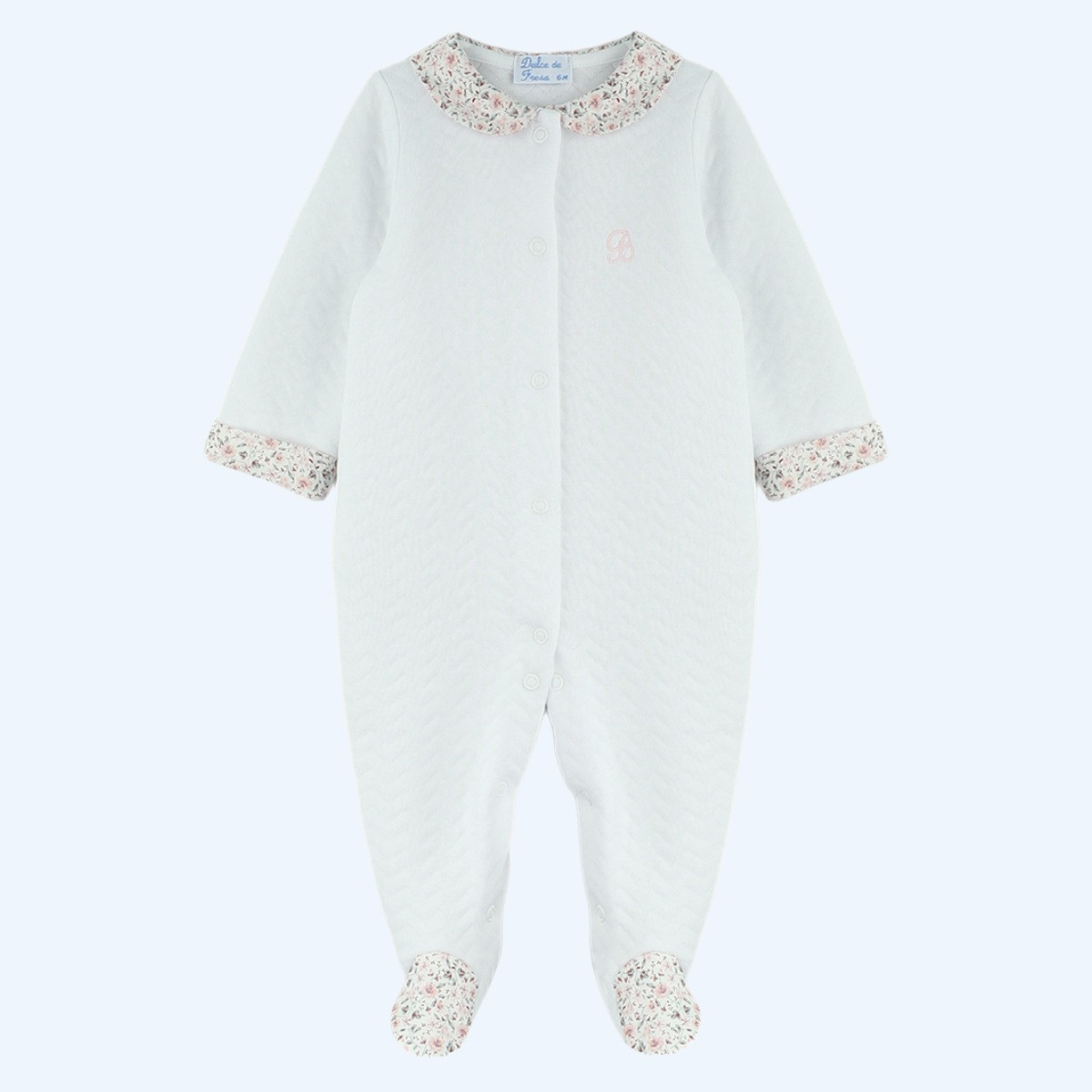 PIJAMA PRIMERA PUESTA BLANCA FLORES