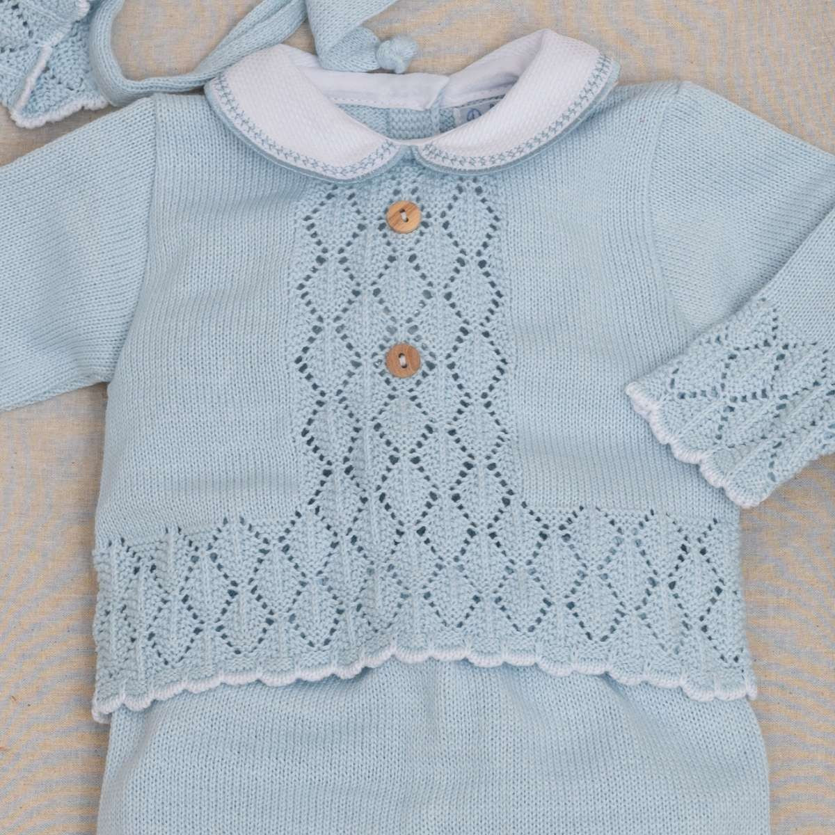 Conjunto Polaina Con Capota Celeste