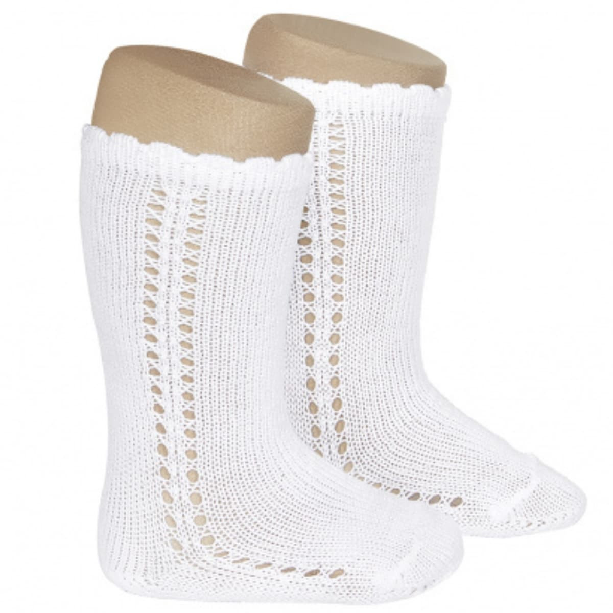 CALCETINES ALTOS CALADO LATERAL 200 BLANCO