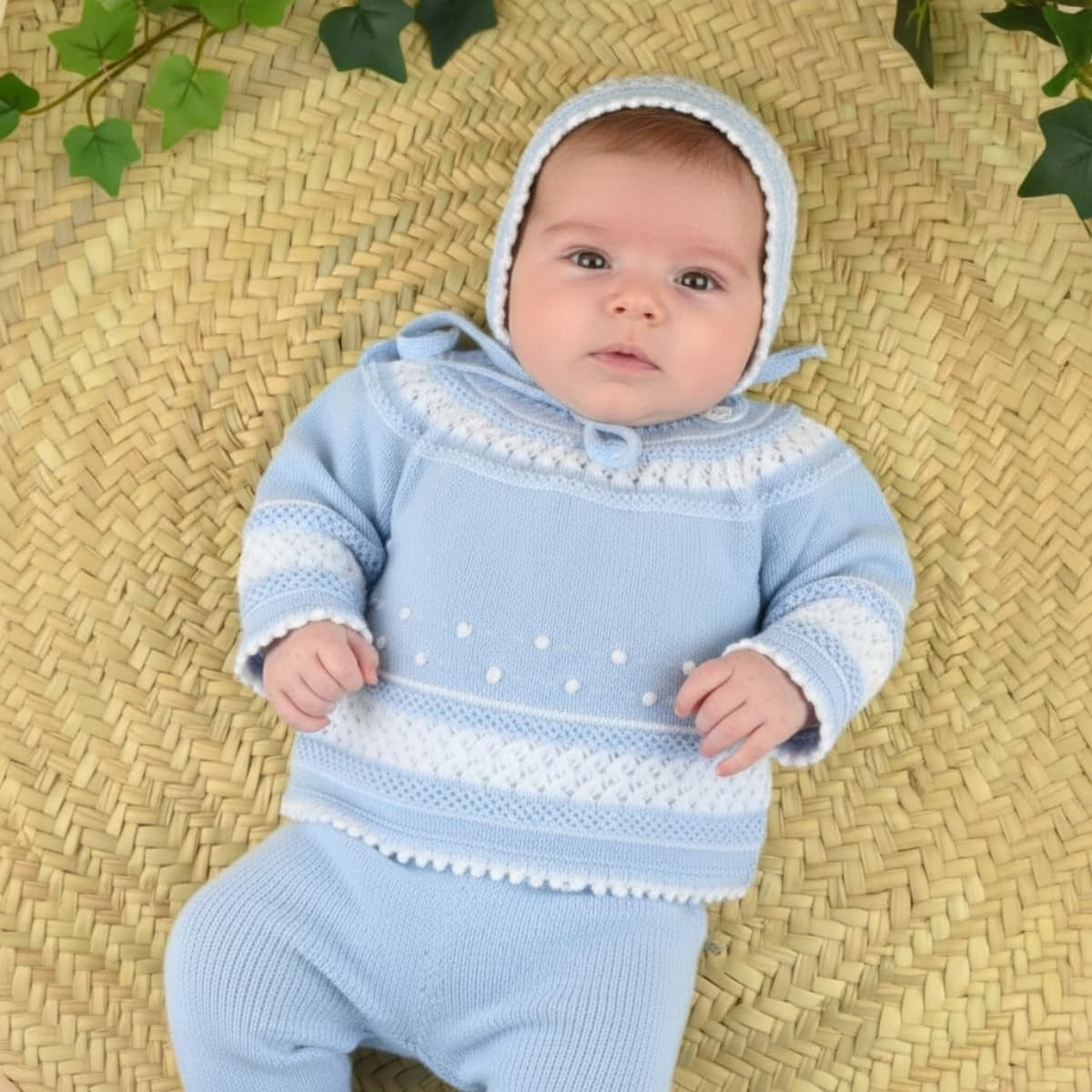 Conjunto Algodón Garbanzos Cora Celeste