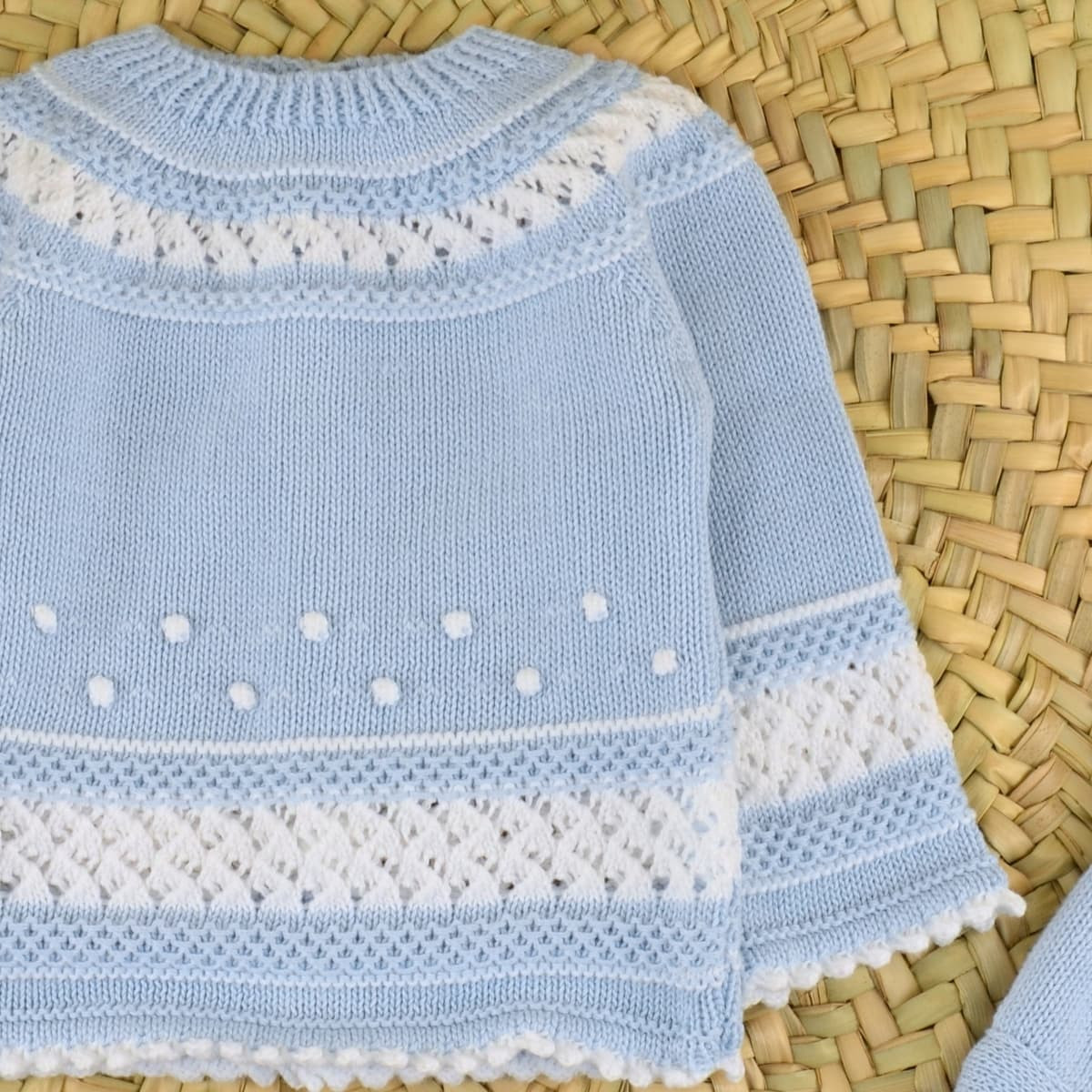 Conjunto Algodón Garbanzos Cora Celeste