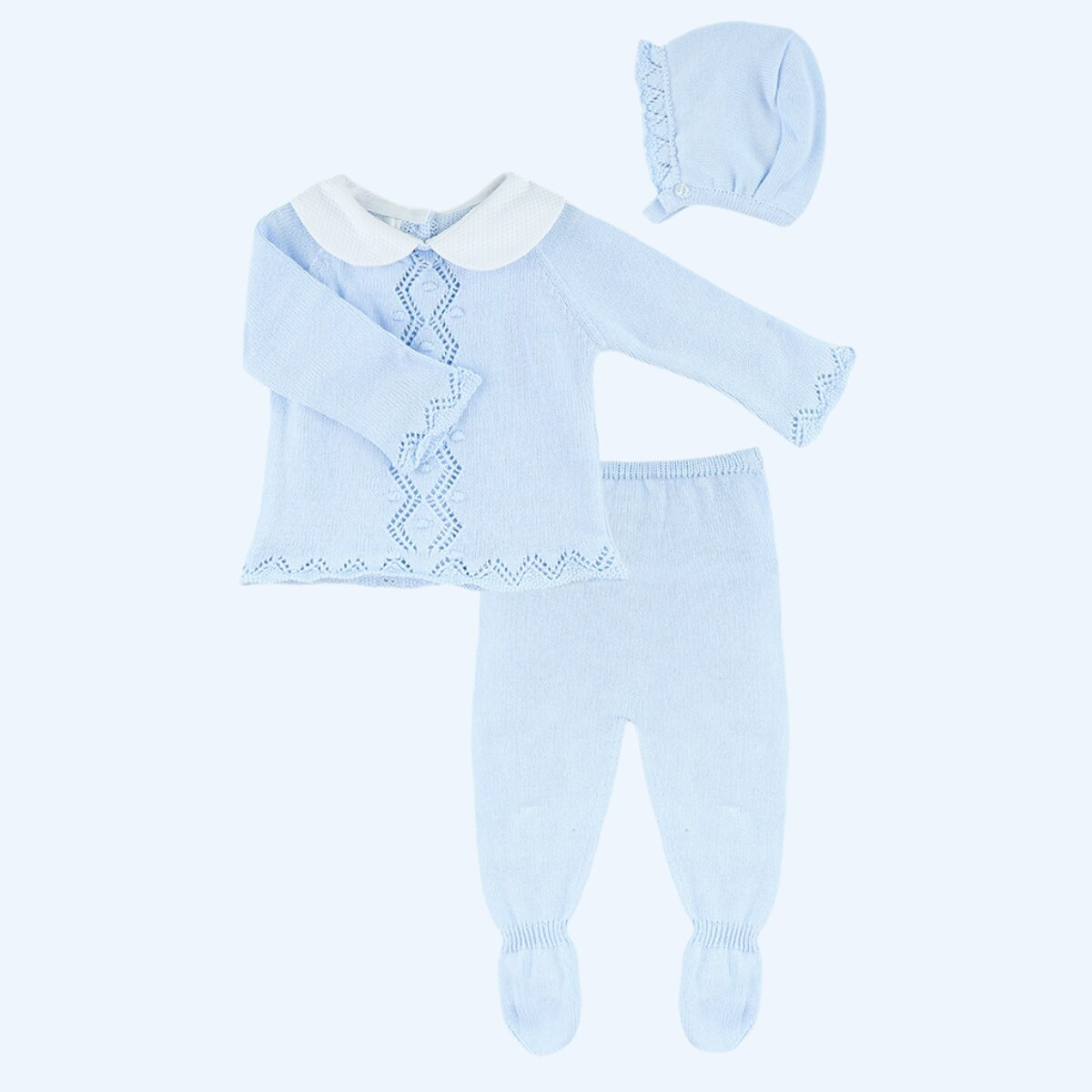 CONJUNTO PUNTO HEBE CON CAPOTA CELESTE