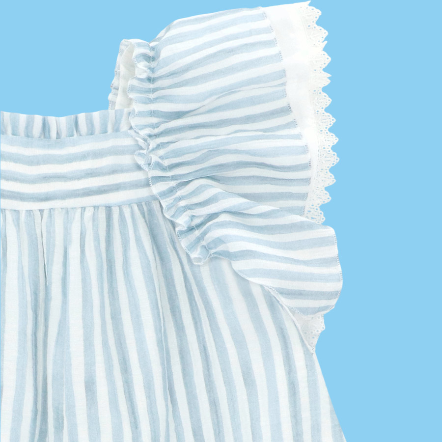VESTIDO TELA VOILE RAYA NIÑA SURREY AZUL