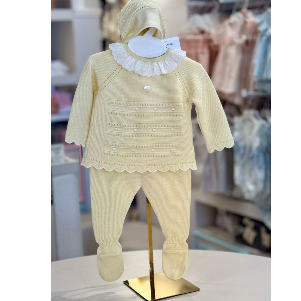 CONJUNTO CON CAPOTA PUNTO NIÑA WINNIPEG AMARILLO