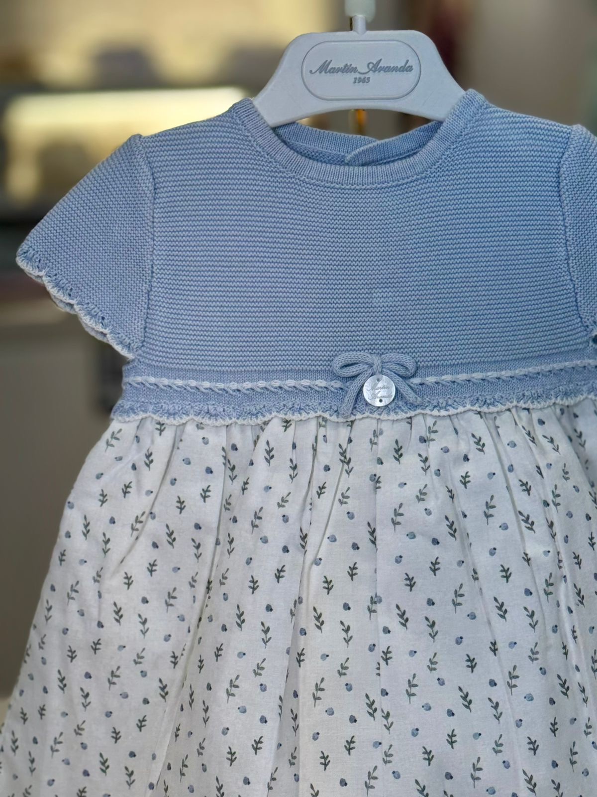 VESTIDO PUNTO Y TELA MICROESTAMPADA NIÑA OTTAWA AZUL