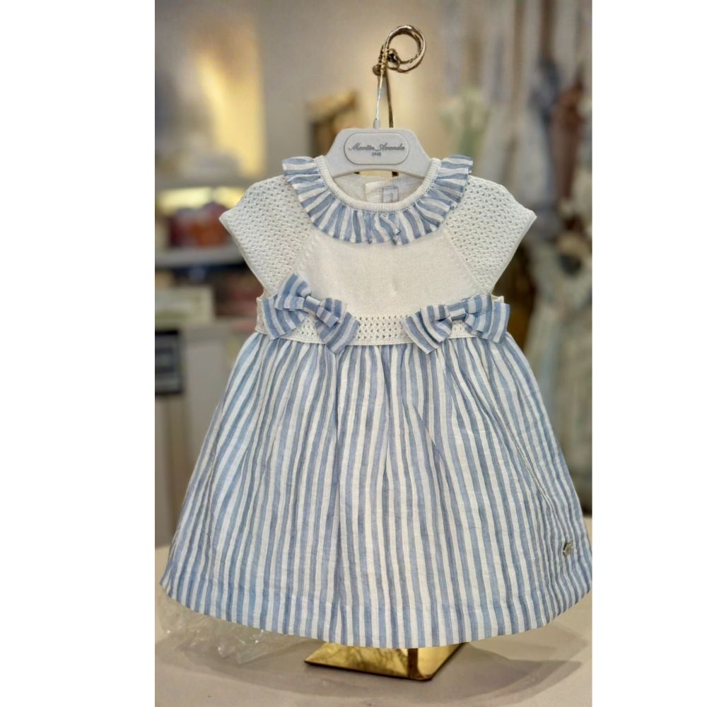 VESTIDO PUNTO Y TELA NIÑA SURREY AZUL