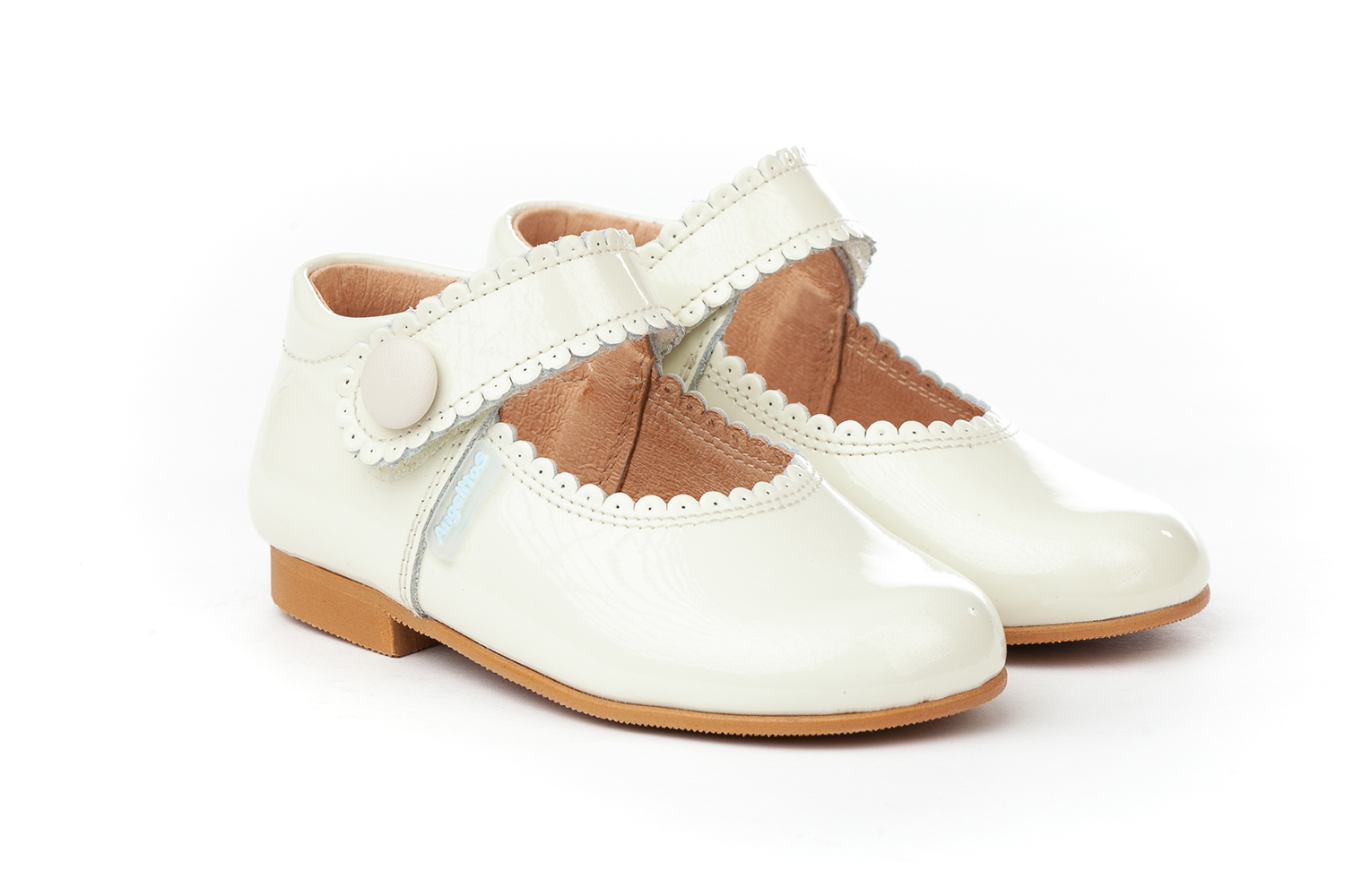 MERCEDITAS  CHAROL CON VELCRO BEIGE