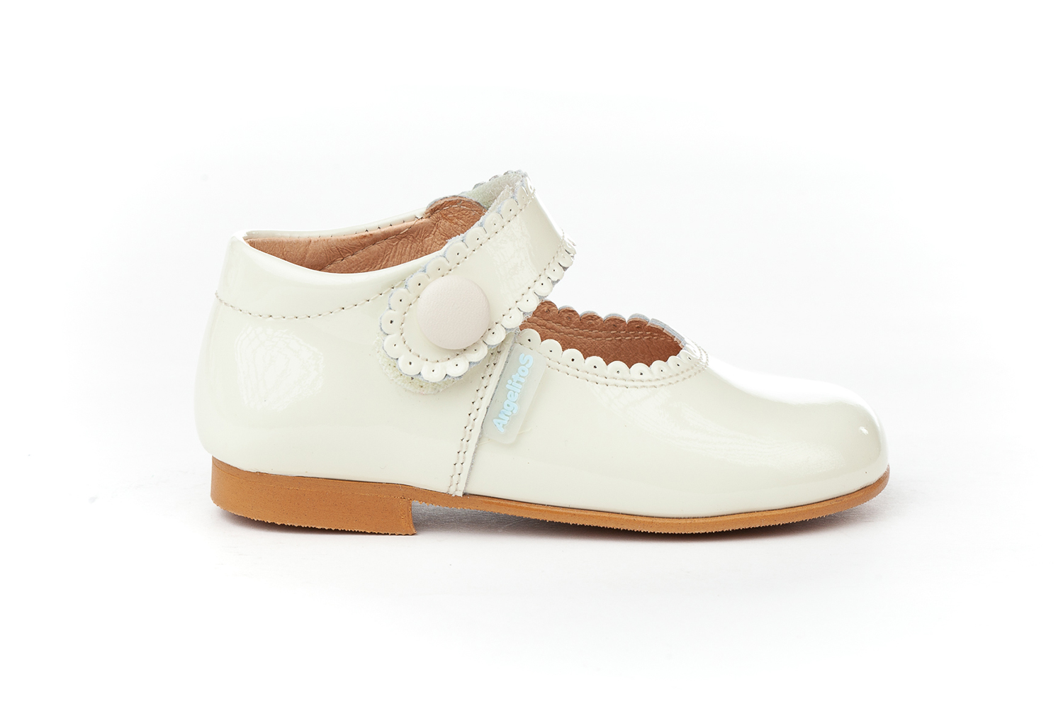 MERCEDITAS  CHAROL CON VELCRO BEIGE