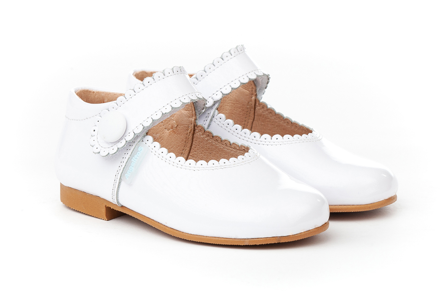 MERCEDITAS  CHAROL CON VELCRO BLANCO