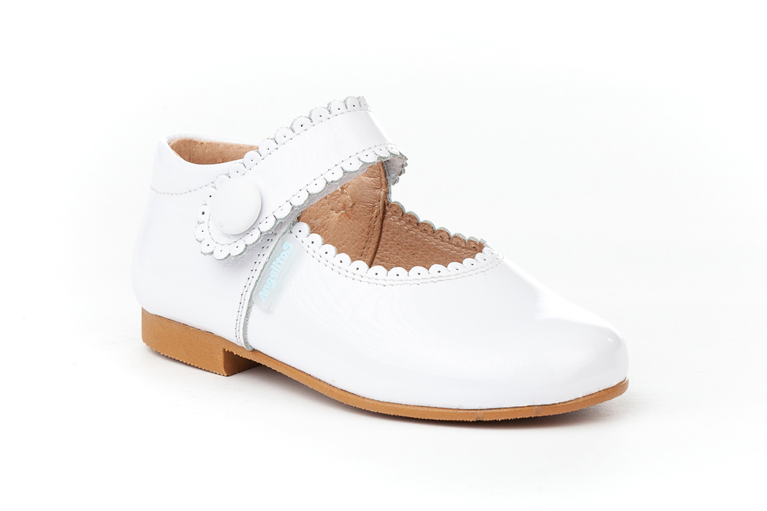 MERCEDITAS  CHAROL CON VELCRO BLANCO