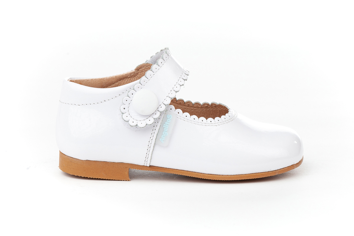 MERCEDITAS  CHAROL CON VELCRO BLANCO
