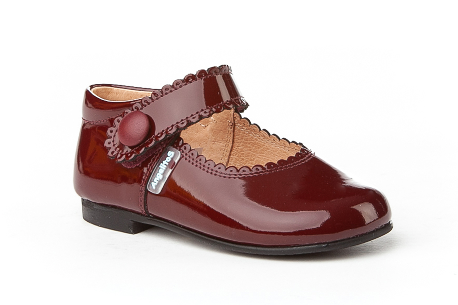 MERCEDITAS  CHAROL CON VELCRO BURDEOS