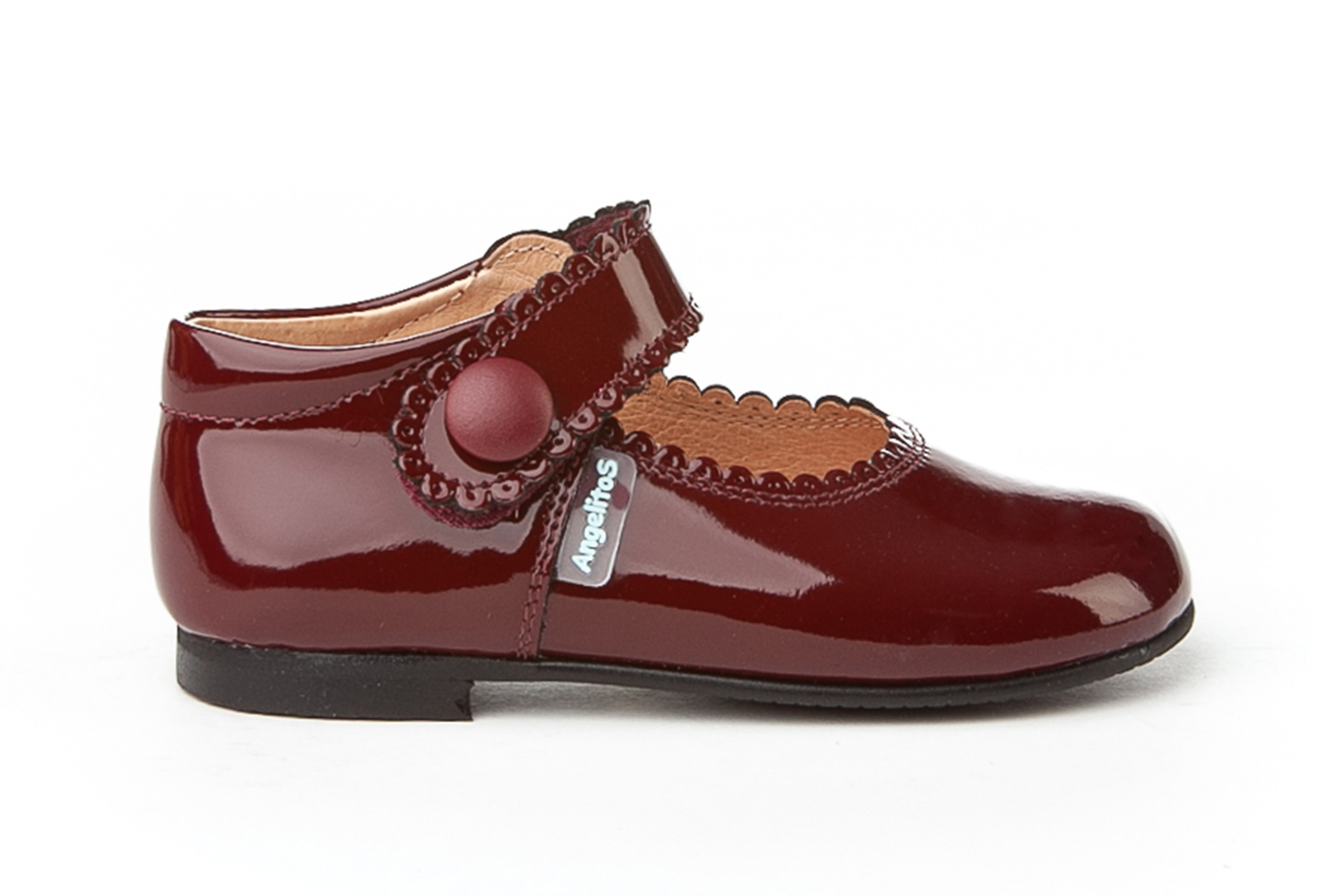 MERCEDITAS  CHAROL CON VELCRO BURDEOS