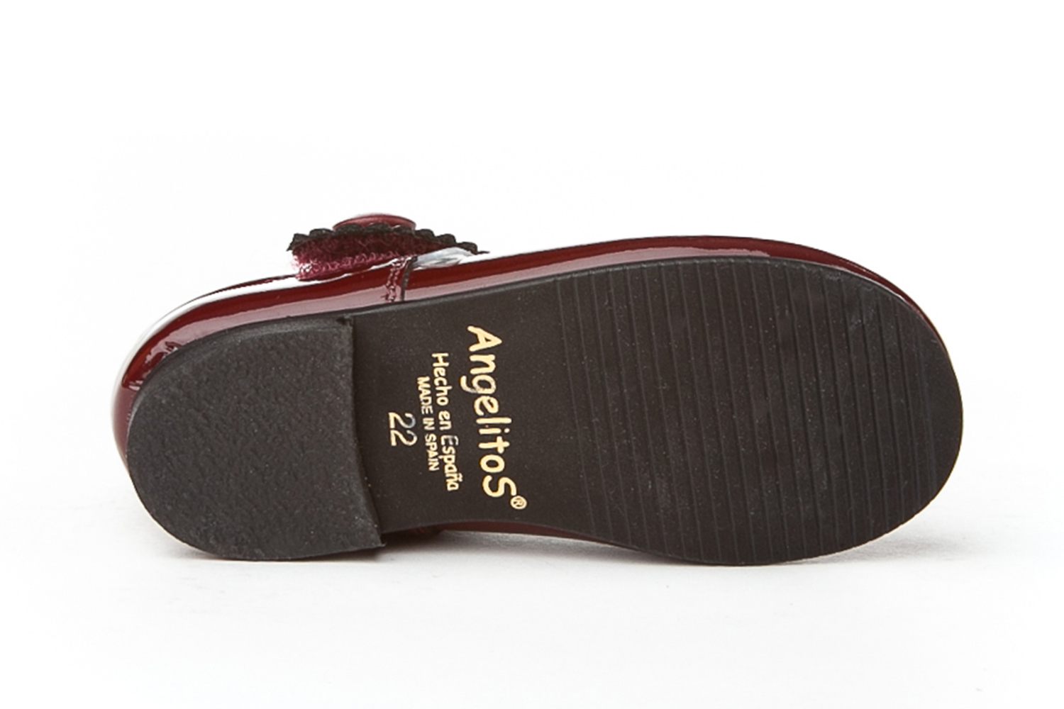 MERCEDITAS  CHAROL CON VELCRO BURDEOS