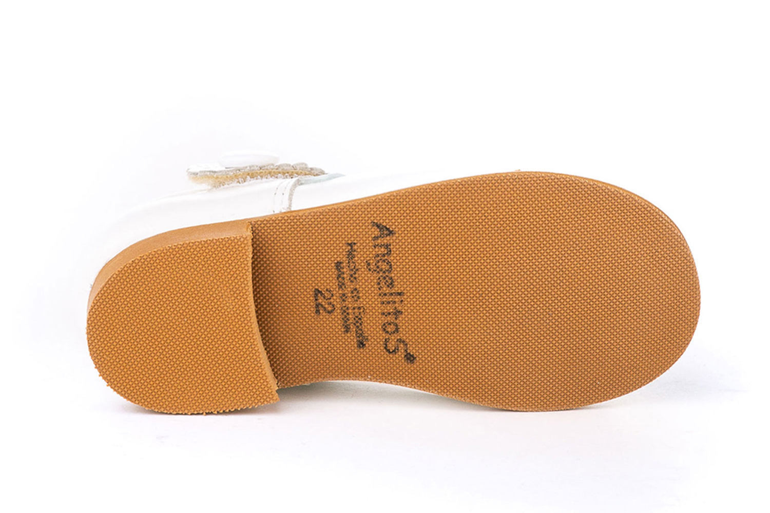 MERCEDITAS  CHAROL CON VELCRO NACARADO BLANCO