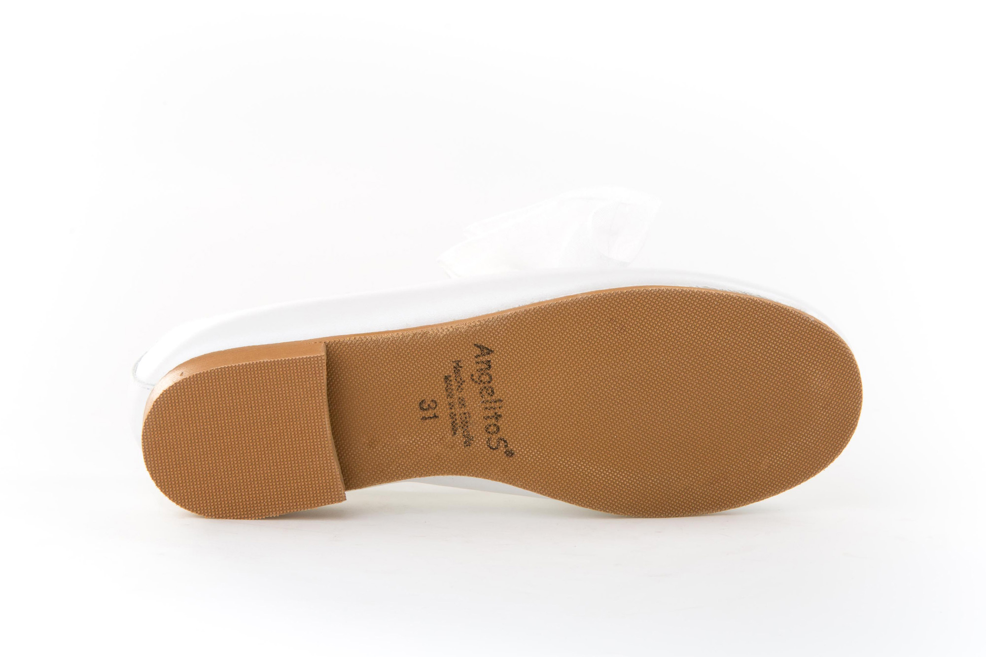 ZAPATO COMUNION NIÑA PIEL FLOR BLANCO