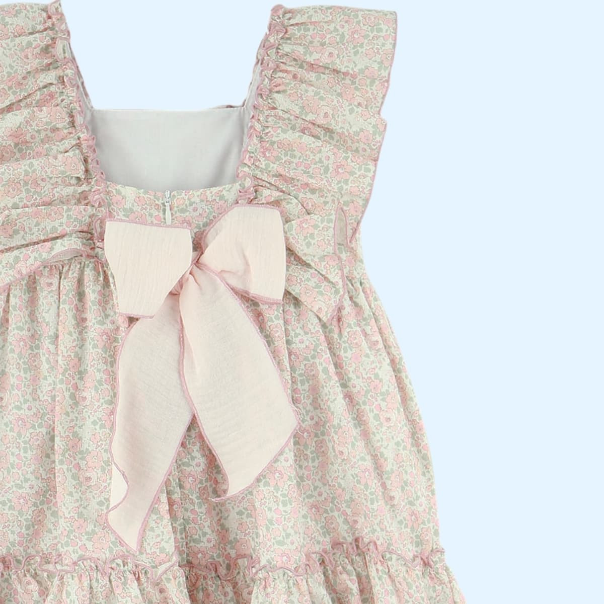 Vestido con lazo atrás Alma Floral Rosa Palo