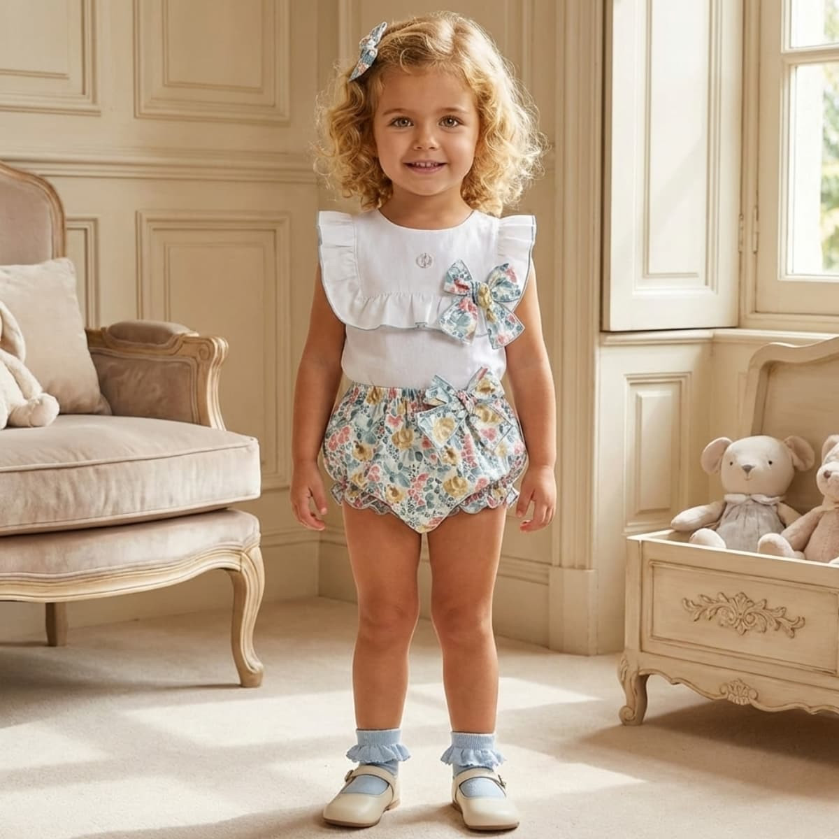 Conjunto Azul en Flor