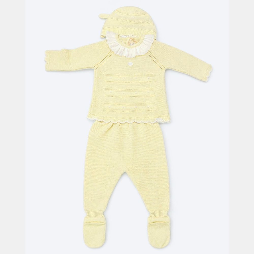 CONJUNTO CON CAPOTA PUNTO NIÑA WINNIPEG AMARILLO