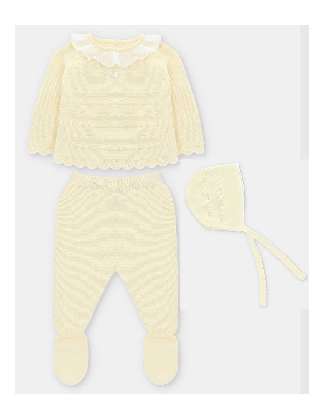 CONJUNTO CON CAPOTA PUNTO NIÑA WINNIPEG AMARILLO