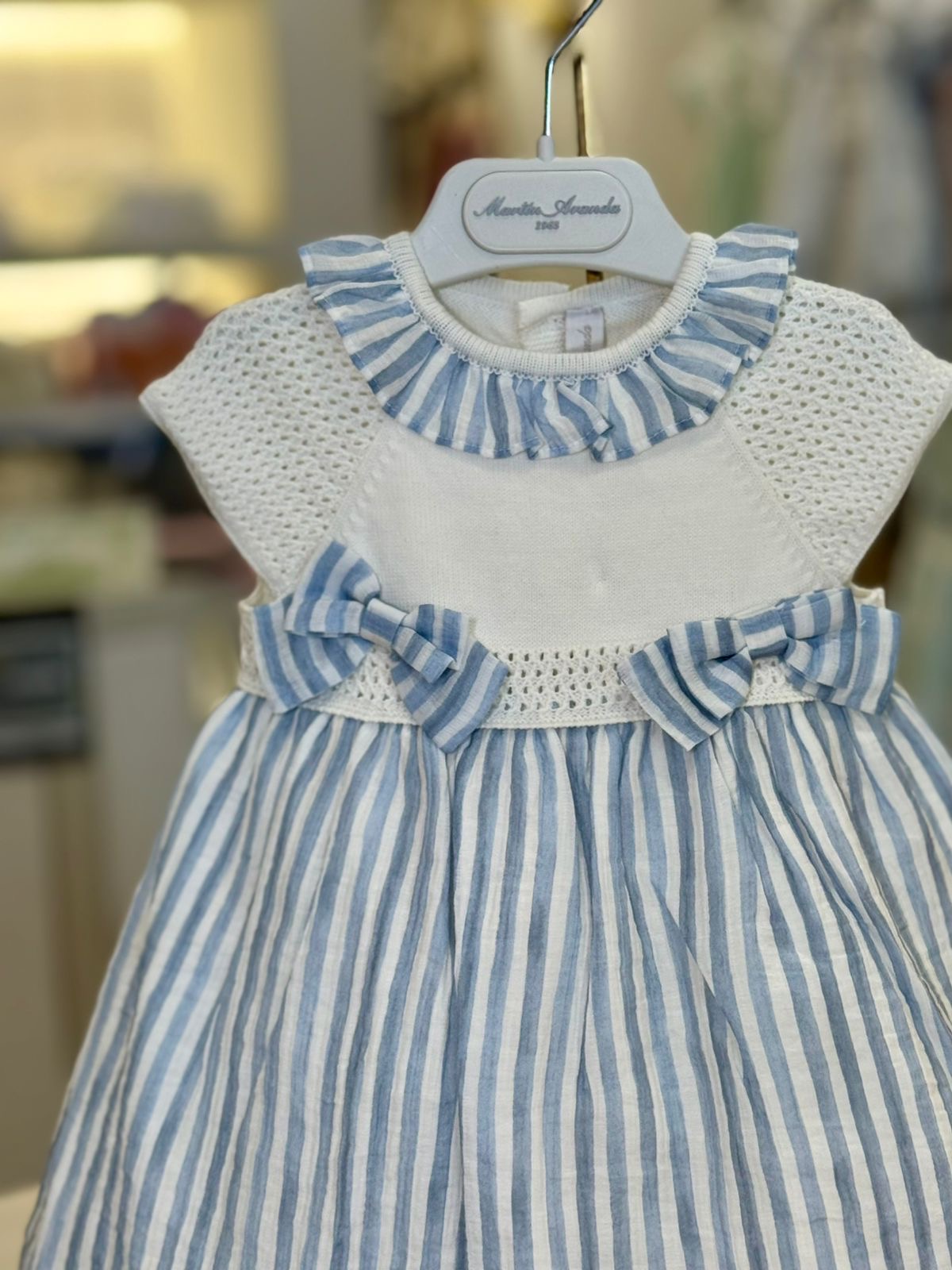 VESTIDO PUNTO Y TELA NIÑA SURREY AZUL