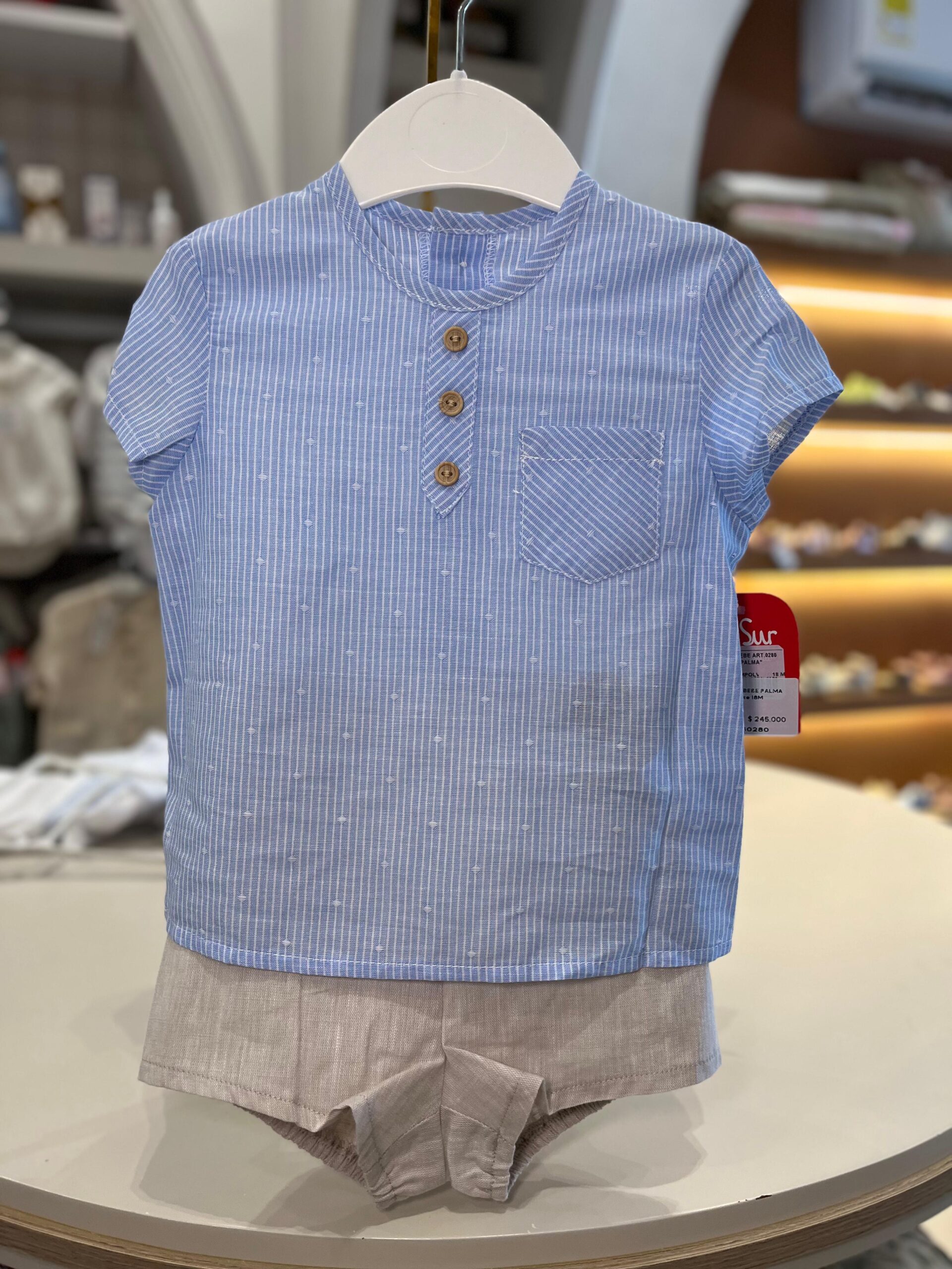 CONJUNTO BEBE PALMA CELESTE
