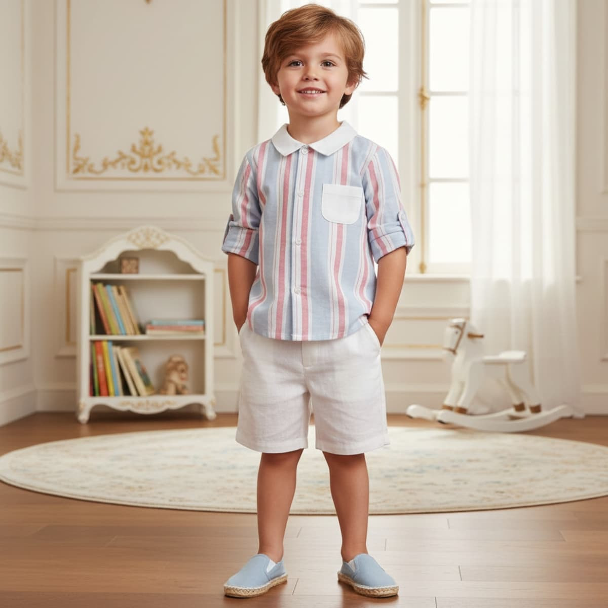 Conjunto Infantil Pantalones Azul en Flor