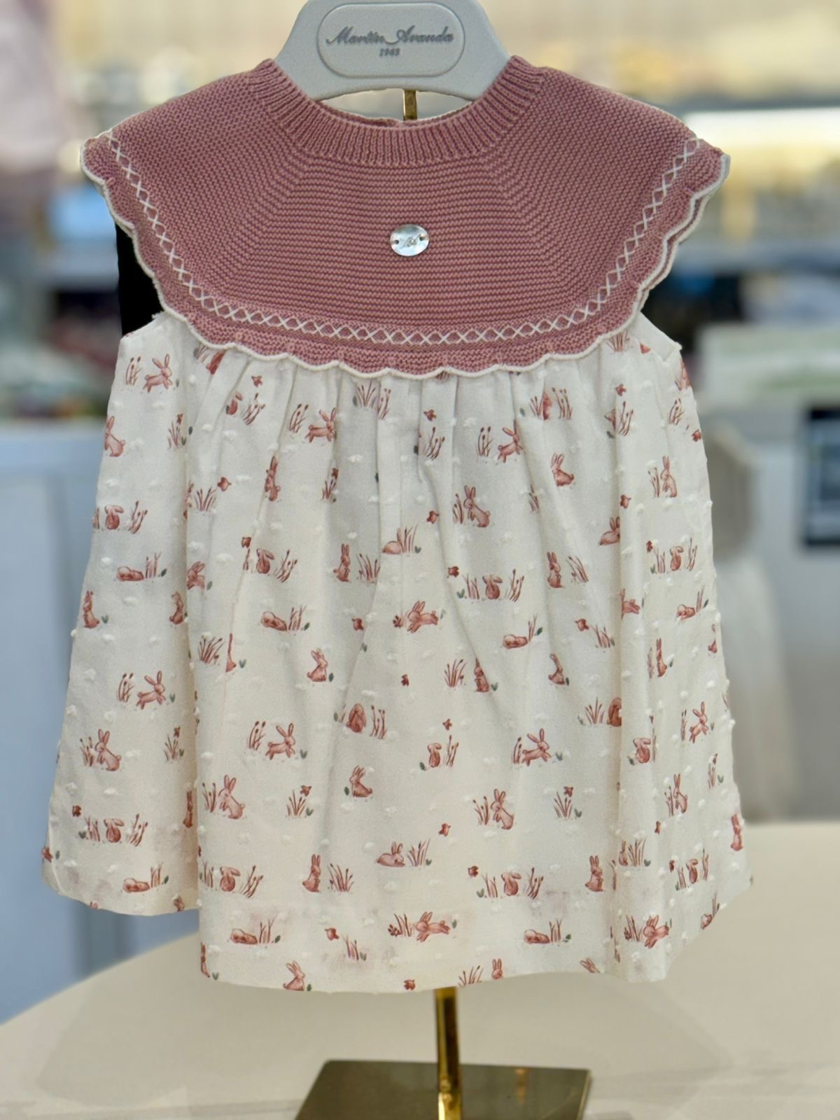 VESTIDO PUNTO Y TELA EDMONTON ROSA EMPOLVADO
