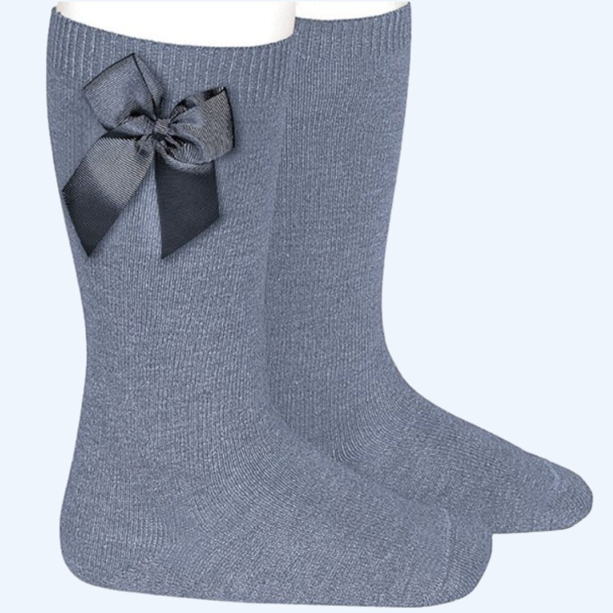 CALCETINES LISOS ALTOS LAZO GROSGRAIN 402 ACERO