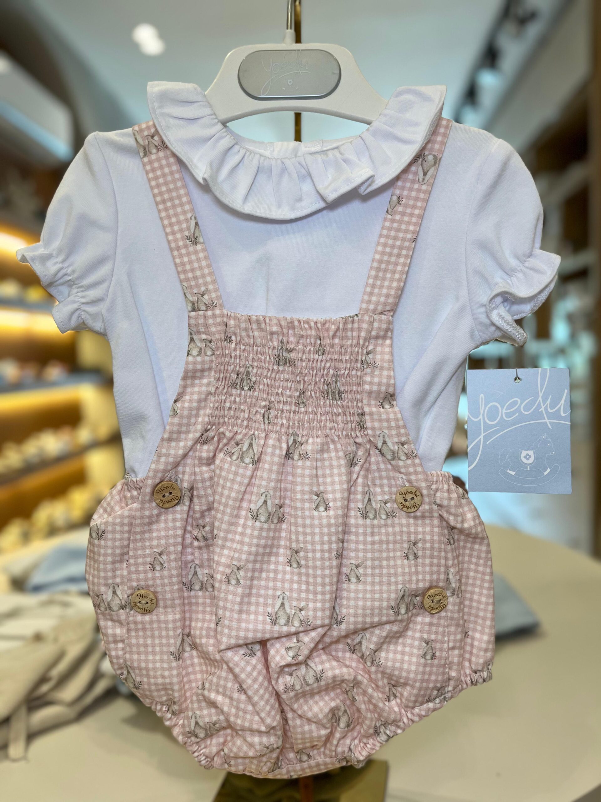 Conjunto ranita Arcilla Rosa empolvado