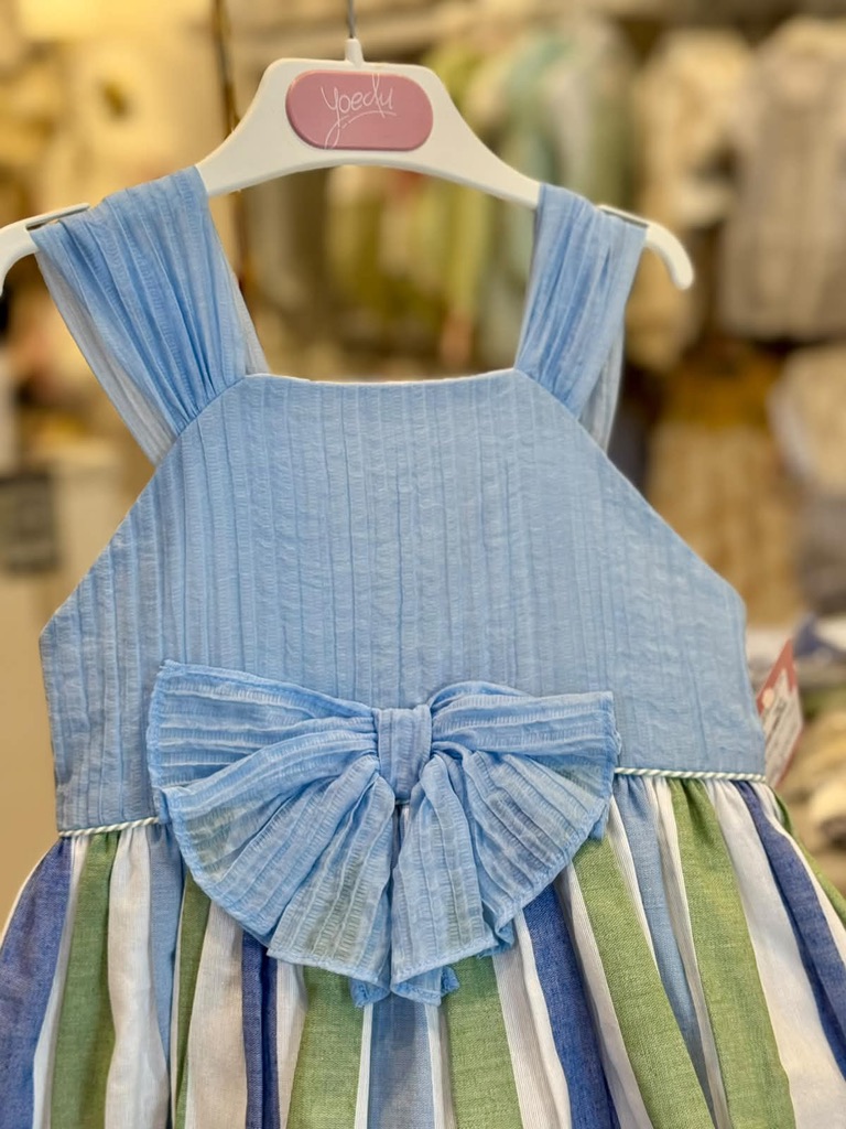 Vestido Mosaico Azul regata niña