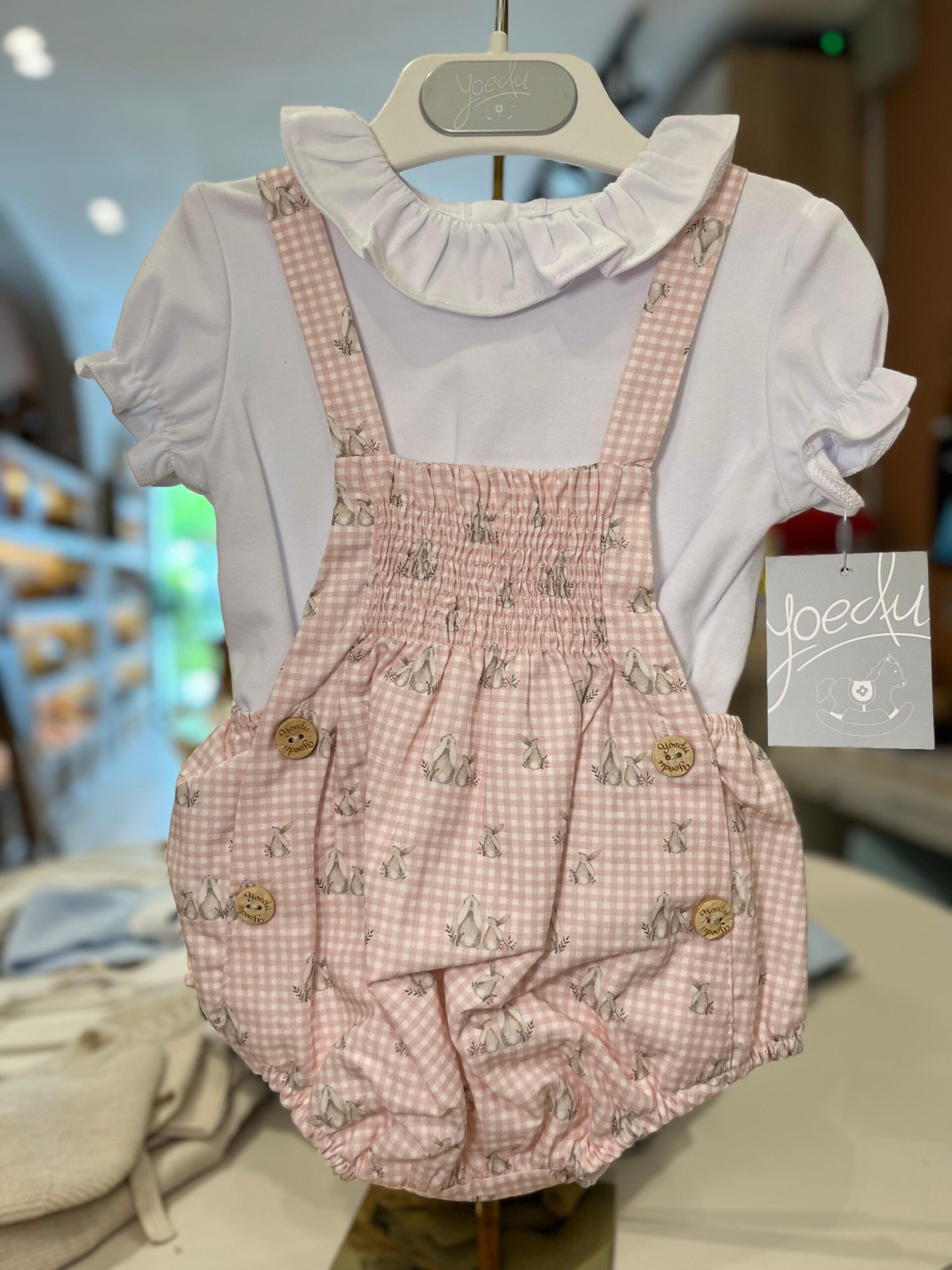 Conjunto ranita Arcilla Rosa empolvado