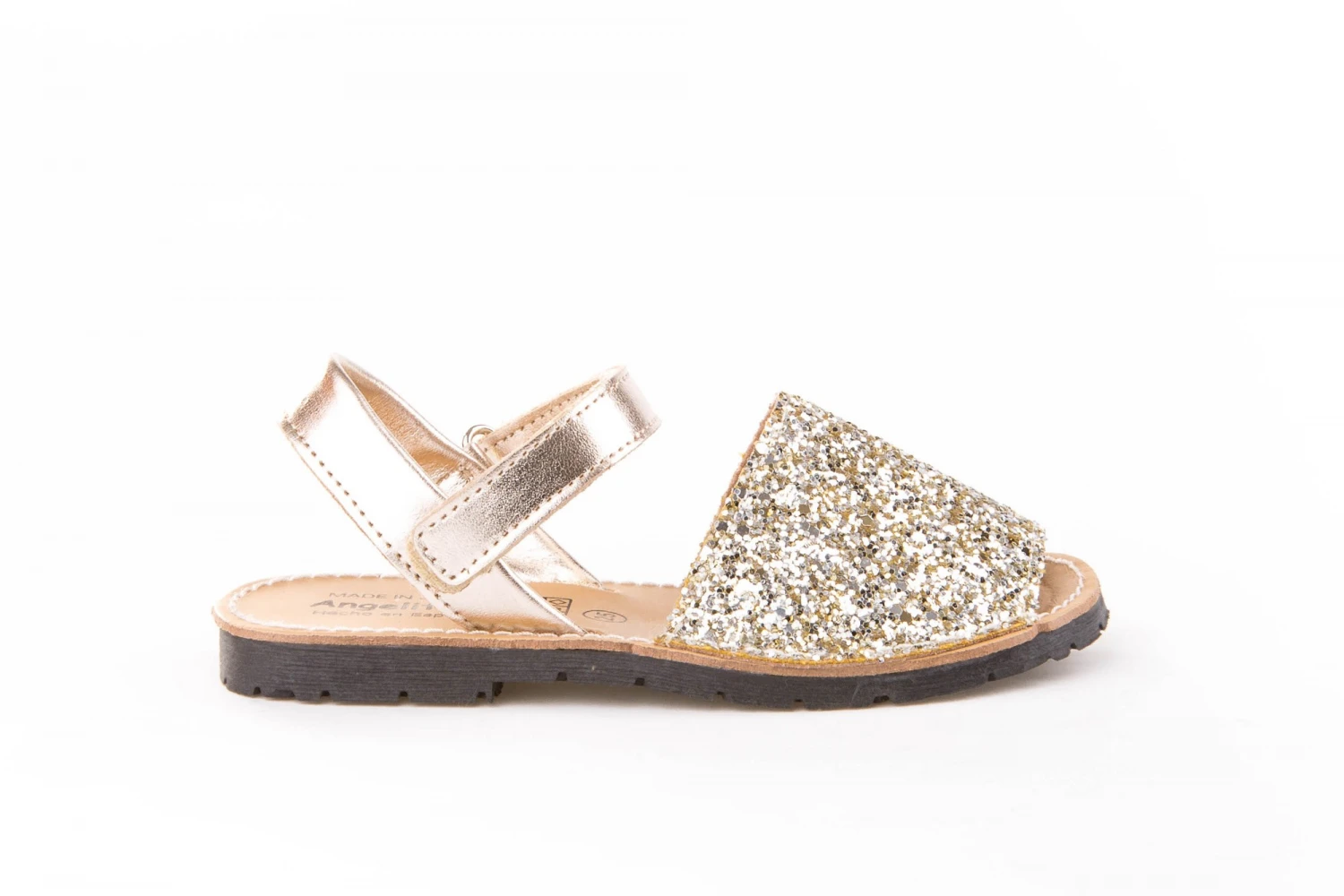 MENORQUINA VELCRO PLATINO GLITTER