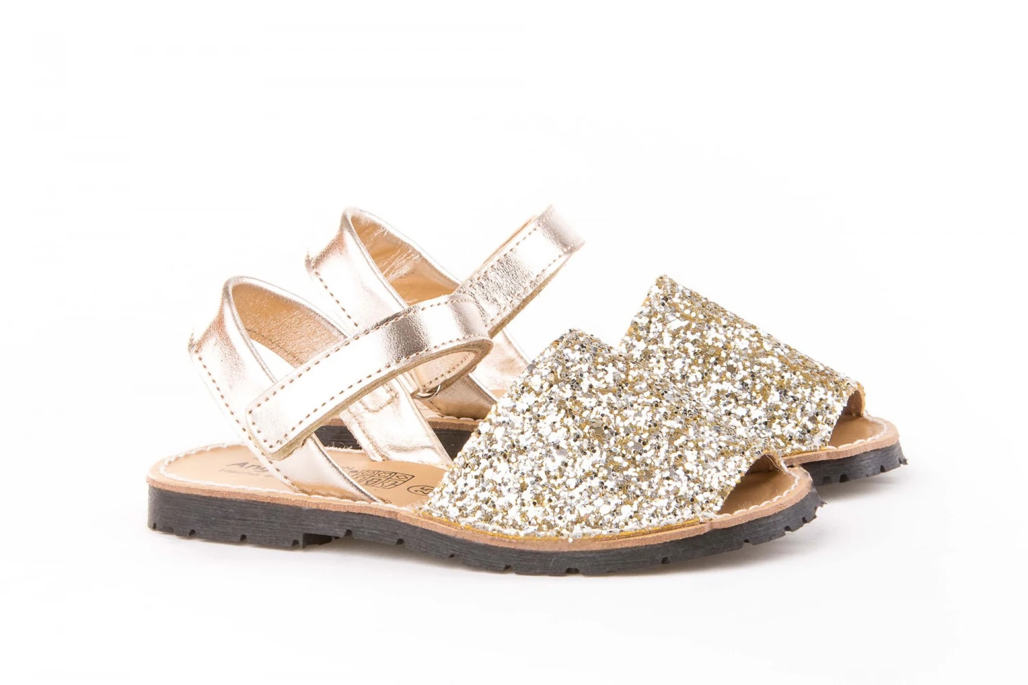 MENORQUINA VELCRO PLATINO GLITTER