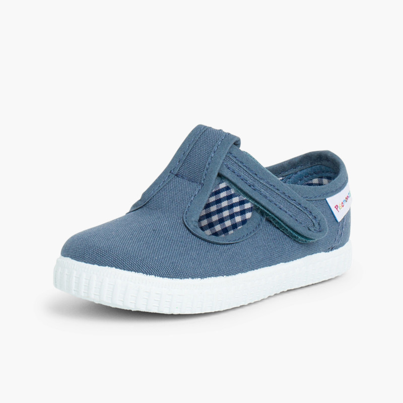 pepitos niños cinta adhesiva tipo zapatilla azul jeans