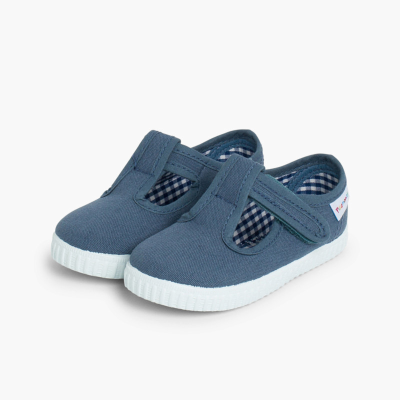 pepitos niños cinta adhesiva tipo zapatilla azul jeans