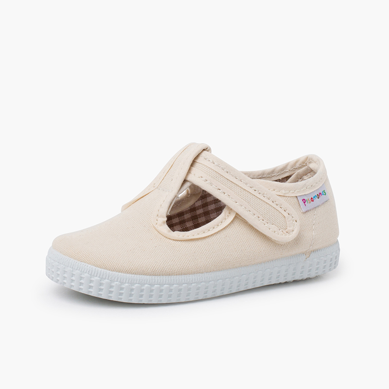pepitos niños cinta adhesiva tipo zapatilla crudo